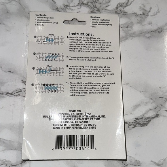 Crafter's Square A initial Monogram Cross Stitch Kit - Picture 2 of 3